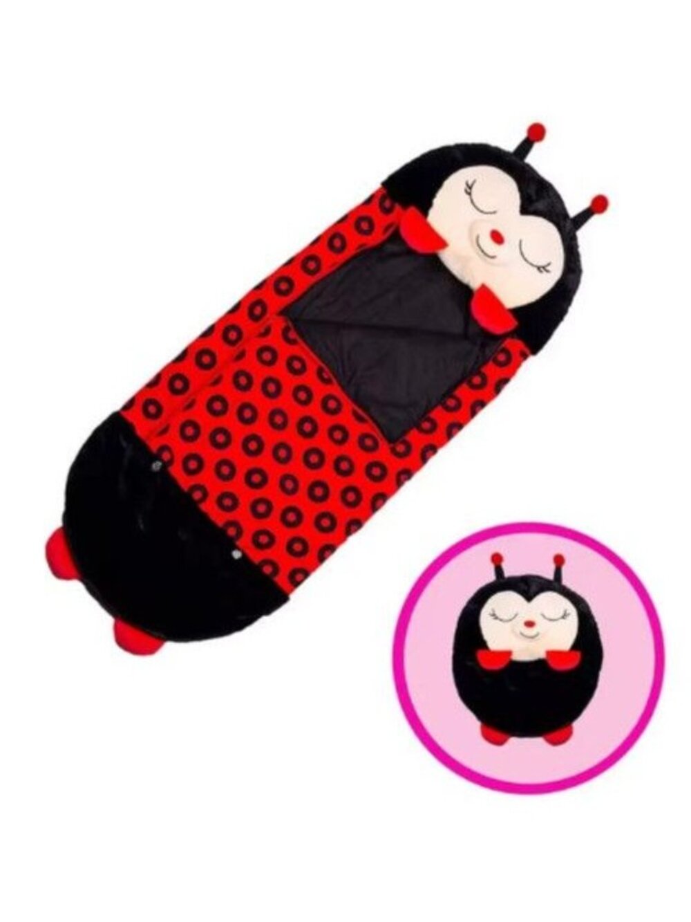 Happy Nappers Ladybug 2-in-1 Playful Pillow Sleeping Bag